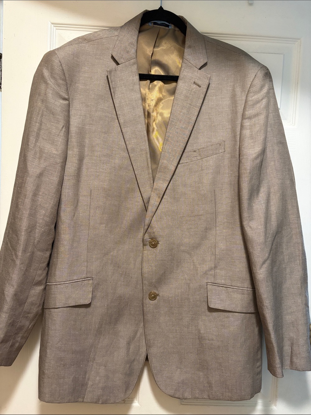 Men's Taupe Two-Button Notch Lapel Blazer